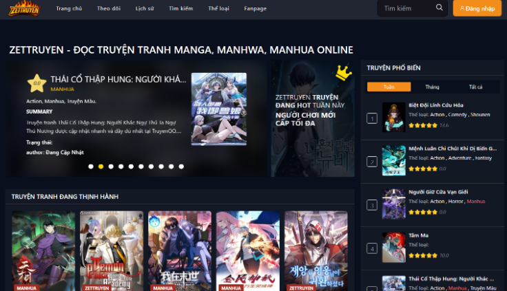 ZetTruyen – Kho truyện tranh online đa dạng thể loại dành cho mọi độc giả